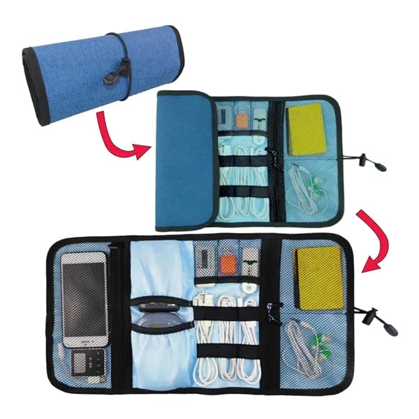Roll-Up Travel Electronics & Cable Organizer