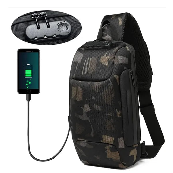 Anti-Theft Sling Bag with USB Charging Port