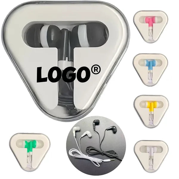 Colorful In Ear Headphones With Tangle Free Cord Case