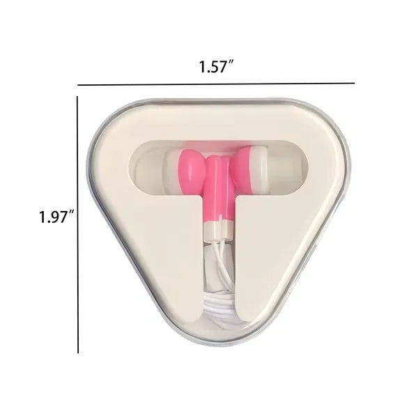 Colorful In Ear Headphones With Tangle Free Cord Case