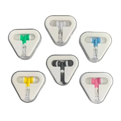 Colorful In Ear Headphones With Tangle Free Cord Case