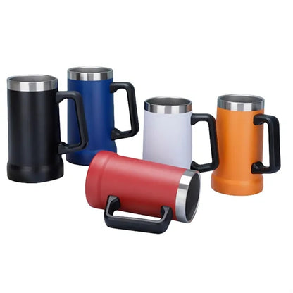 Large Capacity Stainless Steel Beer Mug With Handle