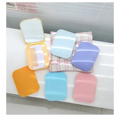 Portable Foldable Pocket Mirror with Comb