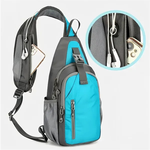 Multi Color Sling Backpack With Zippered Pockets