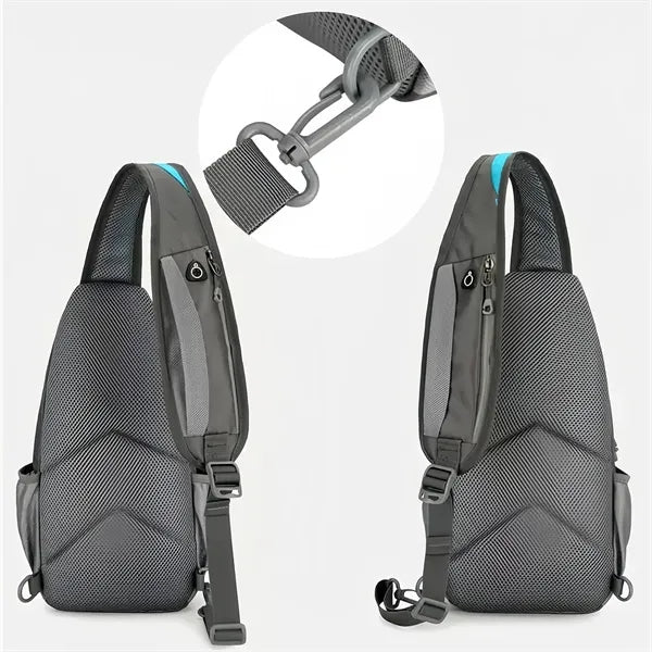 Multi Color Sling Backpack With Zippered Pockets