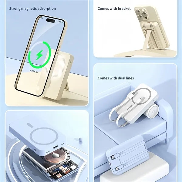 10000mAh Magnetic Wireless Power Bank Portable Stand