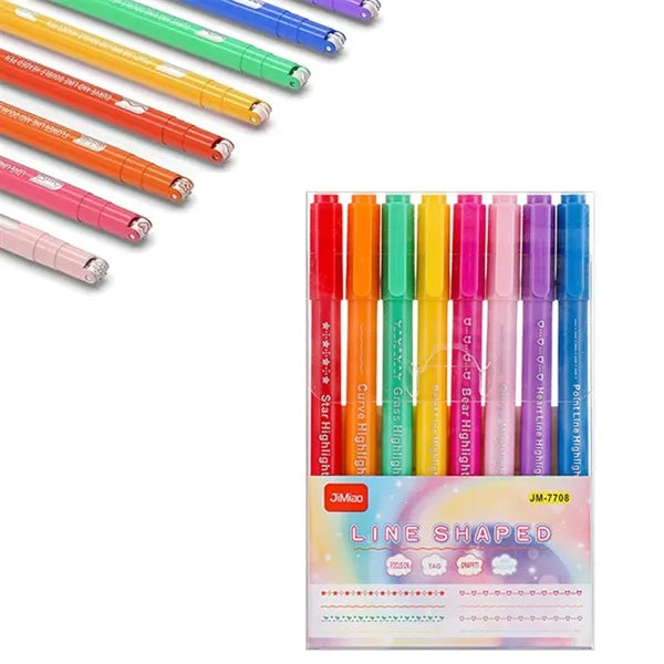 Colored Dual-tip Curve Pen Set
