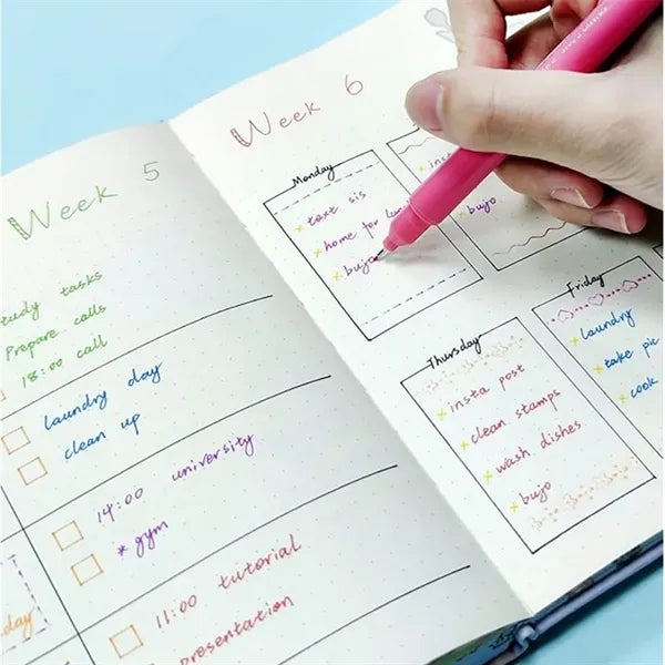 Colored Dual-tip Curve Pen Set