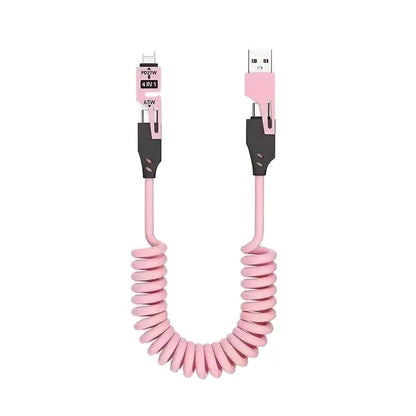 4 In 1 Spring Fast Charging Cable