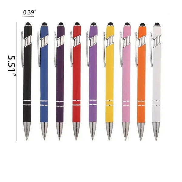 Metal Dual-Tip Capacitive Ballpoint Pen with Clip