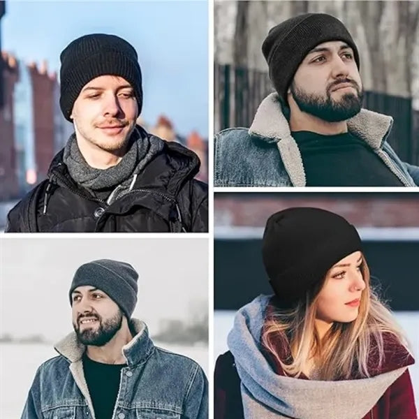 Unisex Warm Winter Hats Acrylic Knit Cuffed Beanie