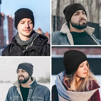Unisex Warm Winter Hats Acrylic Knit Cuffed Beanie