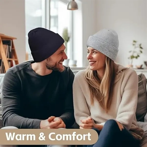 Unisex Warm Winter Hats Acrylic Knit Cuffed Beanie