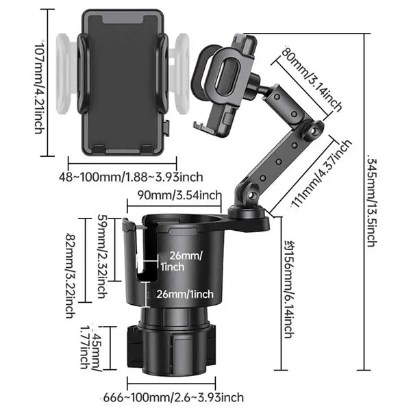 2 in 1 Adjustable Phone Holder For Car