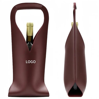 Retro Leather Wine Tote Bag