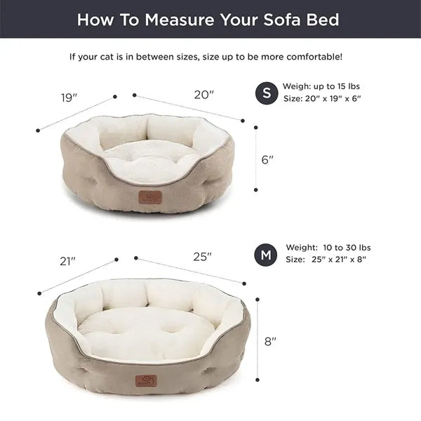 20-inch washable camel pet bed