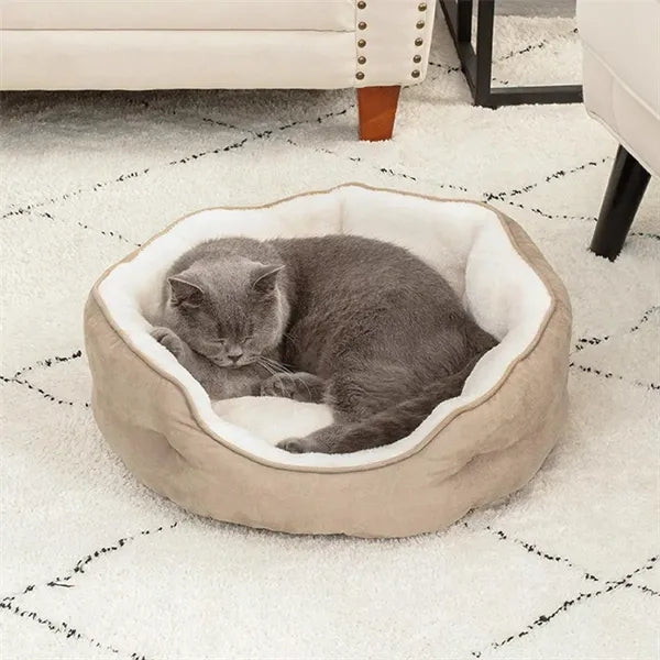 20-inch washable camel pet bed
