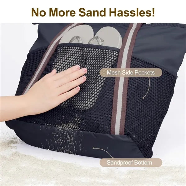 Foldable Sandproof Beach Tote Bag