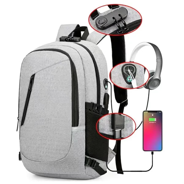 15.6 Inch Anti-Theft Laptop Backpack with USB Charging Port