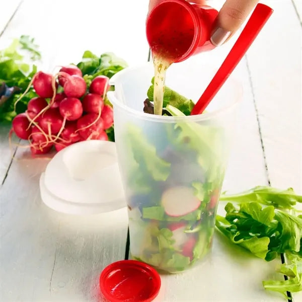 20Oz. Portable Salad Cup with Fork and Dressing Container
