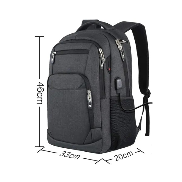 35L Multi-Compartment Laptop Backpack with USB Port