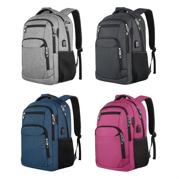35L Multi-Compartment Laptop Backpack with USB Port