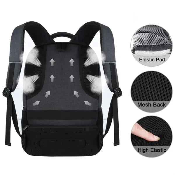 35L Multi-Compartment Laptop Backpack with USB Port