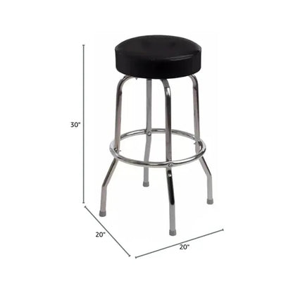 Customizable Round Padded Bar Stool with Chrome Base