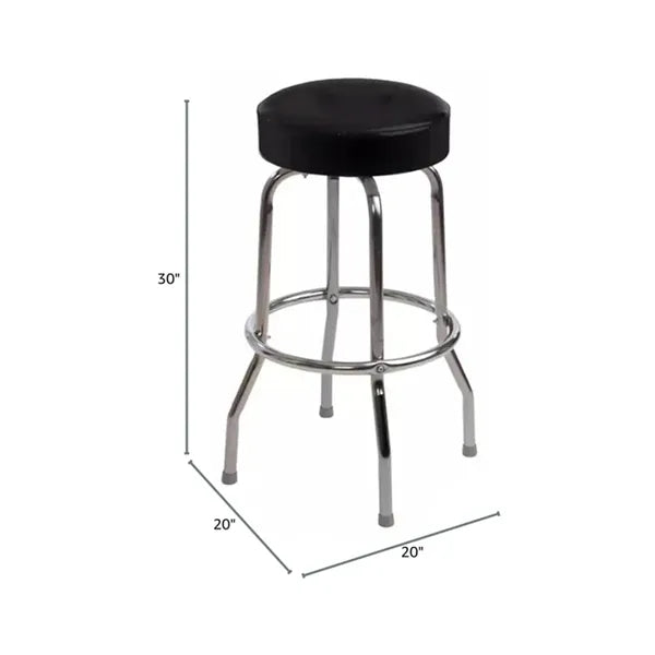 Customizable Padded Bar Stool with Backrest & Chrome Base