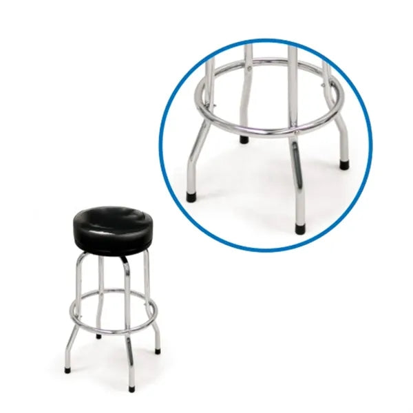 Customizable Padded Bar Stool with Backrest & Chrome Base