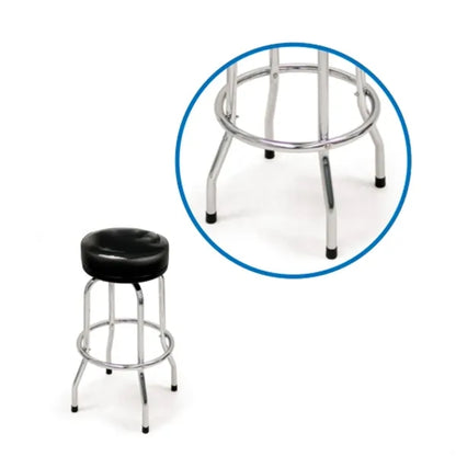 Customizable Padded Bar Stool with Backrest & Chrome Base