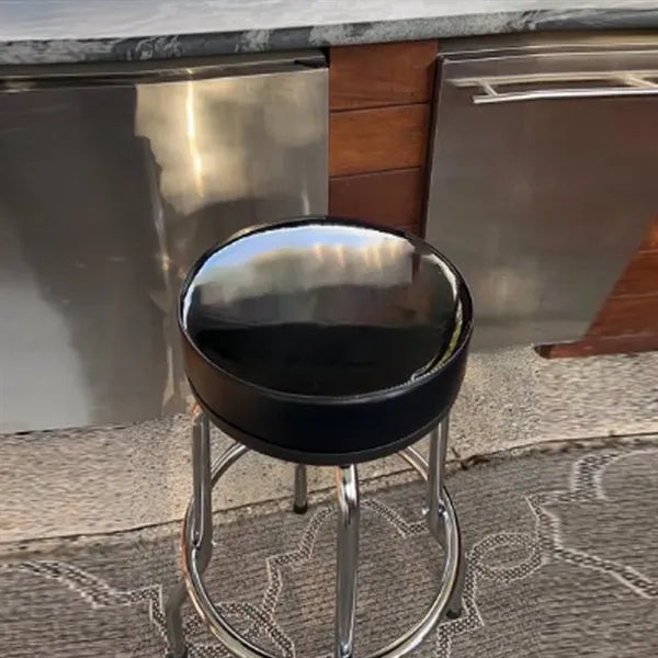 Customizable Padded Bar Stool with Backrest & Chrome Base