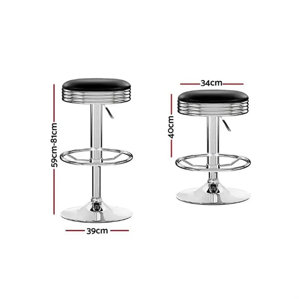Adjustable Swivel Bar Stool with Chrome Base