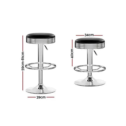 Adjustable Swivel Bar Stool with Chrome Base