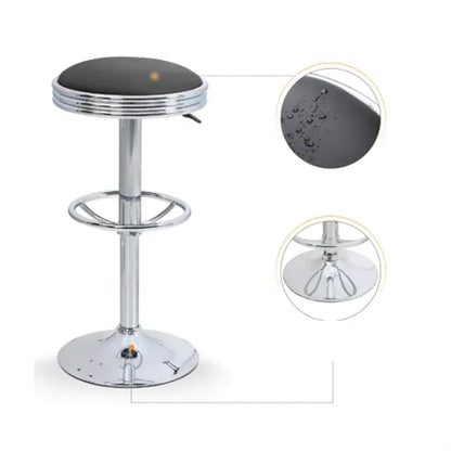 Adjustable Swivel Bar Stool with Chrome Base