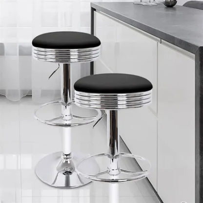 Adjustable Swivel Bar Stool with Chrome Base