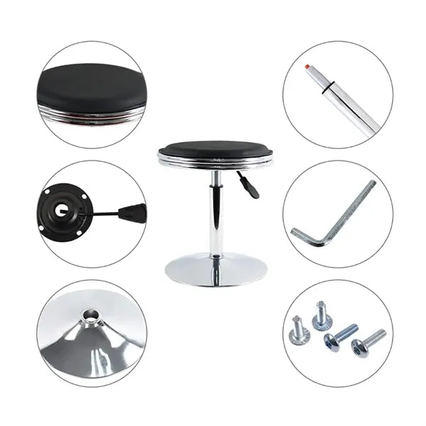 Adjustable Swivel Bar Stool with Chrome Base