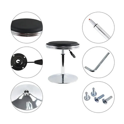 Adjustable Swivel Bar Stool with Chrome Base