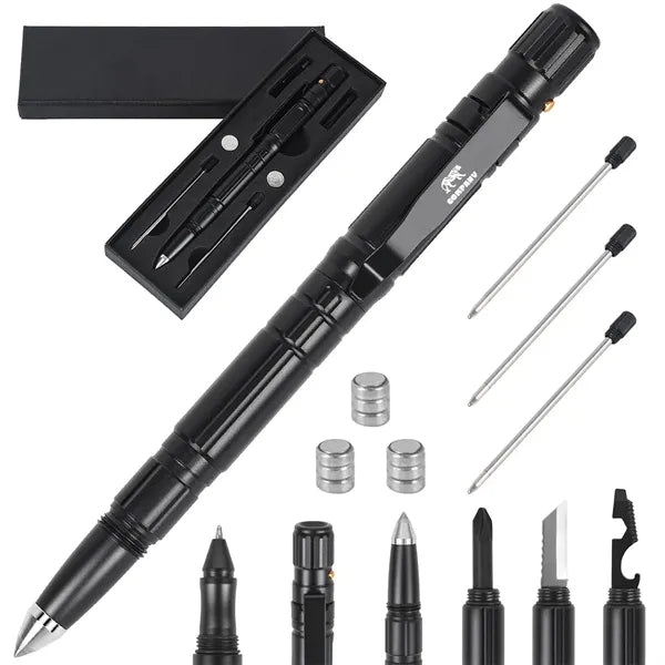 6-in-1 Self Defense Tactical Pen & LED Flashlight