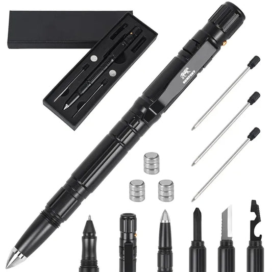 6-in-1 Self Defense Tactical Pen & LED Flashlight