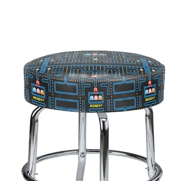 Customizable Round Bar Stool W/ Single Ring Chrome Base