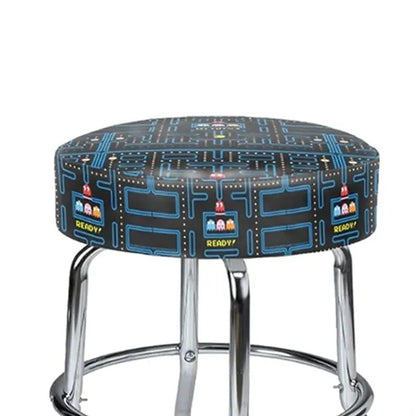Customizable Round Bar Stool W/ Single Ring Chrome Base