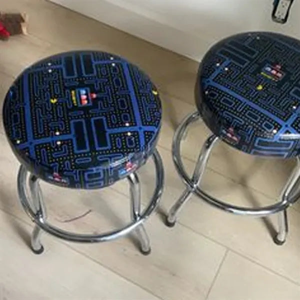 Customizable Round Bar Stool W/ Single Ring Chrome Base