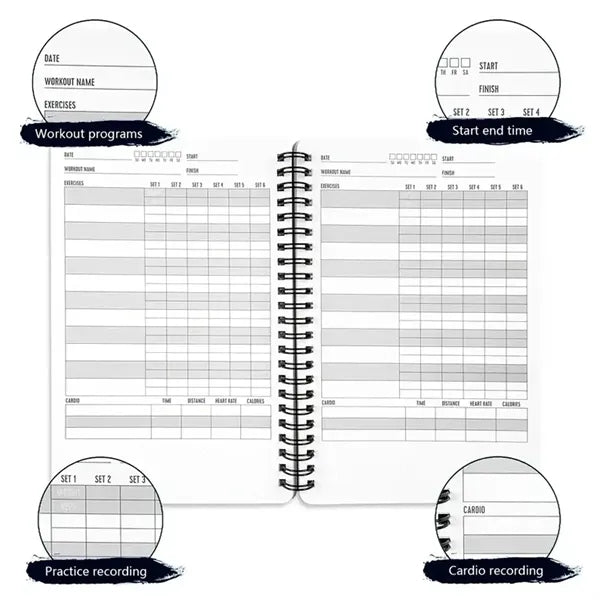 A5 Fitness Journal Spiral Coil Notebook