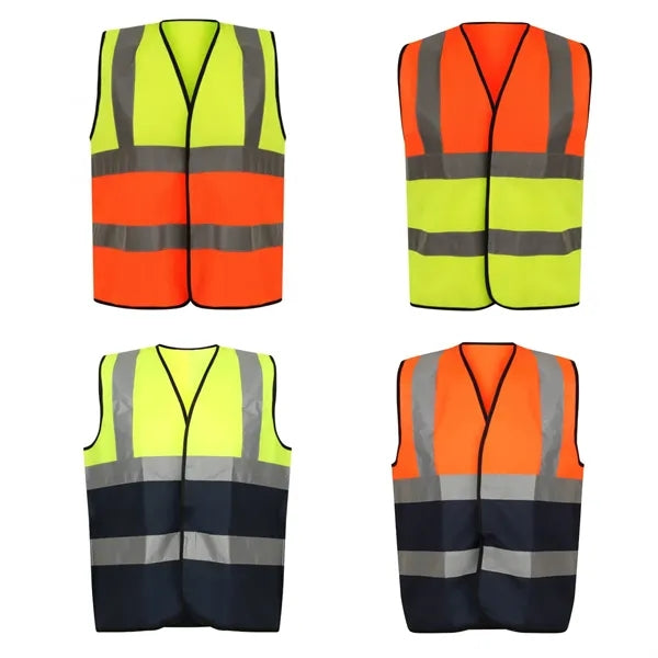 Colorblock Reflective Safety Vest Unisex Interlock