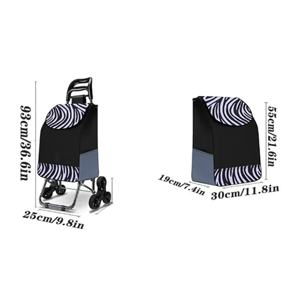 35L Foldable Shopping Cart with Stair Climbing Wheels
