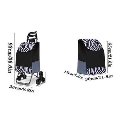 35L Foldable Shopping Cart with Stair Climbing Wheels