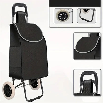 35L Foldable Shopping Cart with Stair Climbing Wheels