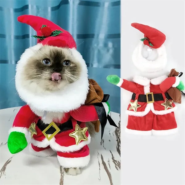 Funny pet Xmas upright clothes