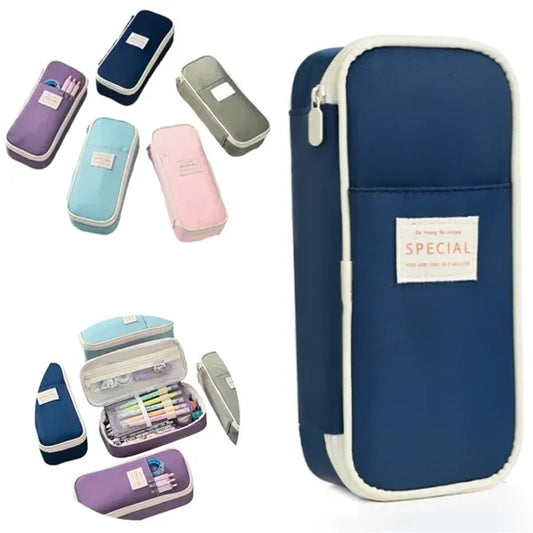 Customized Solid Color Large Capacity Pencil Case